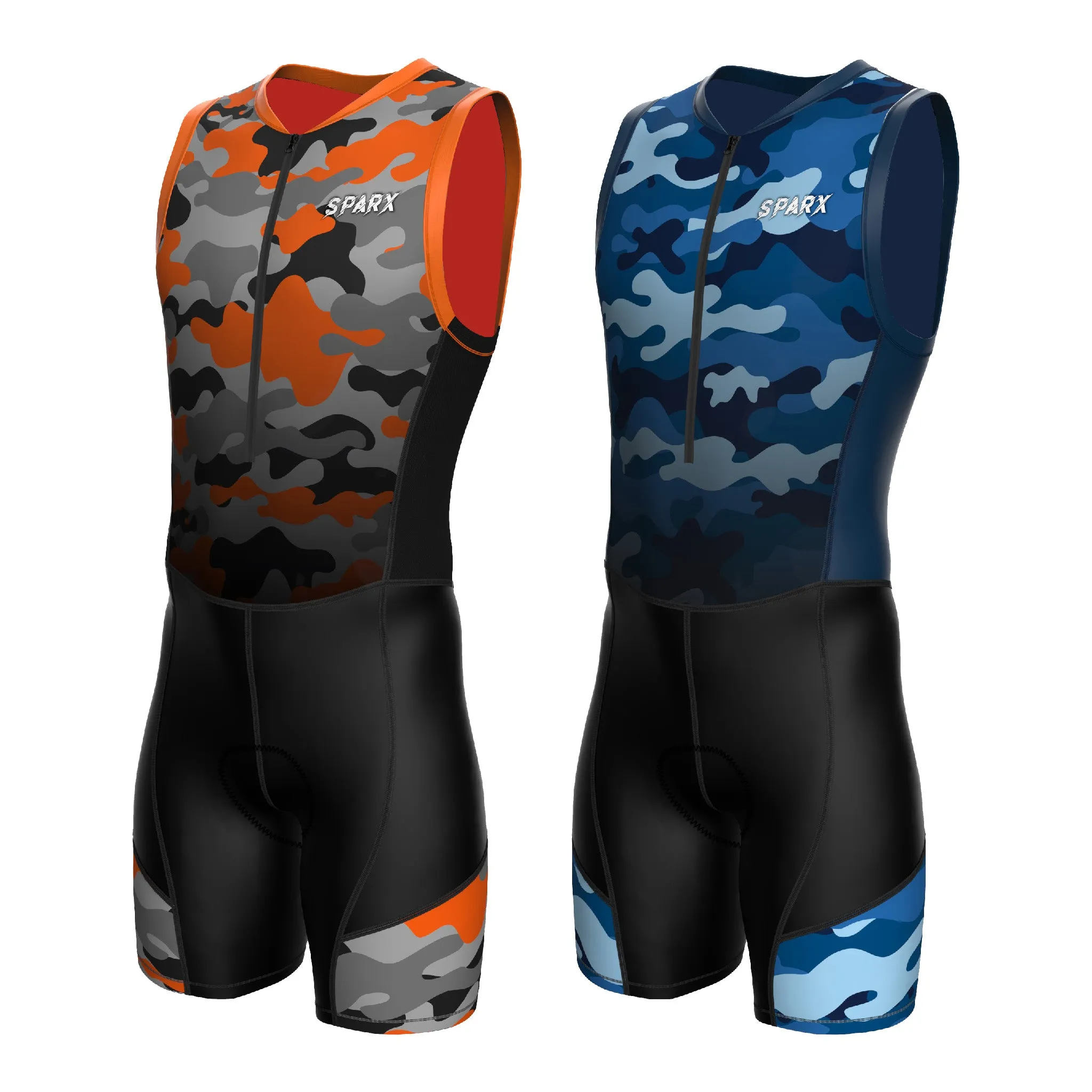 Sparx Men`s Camouflage Triathlon Suit Trisuit Race Skinsuit