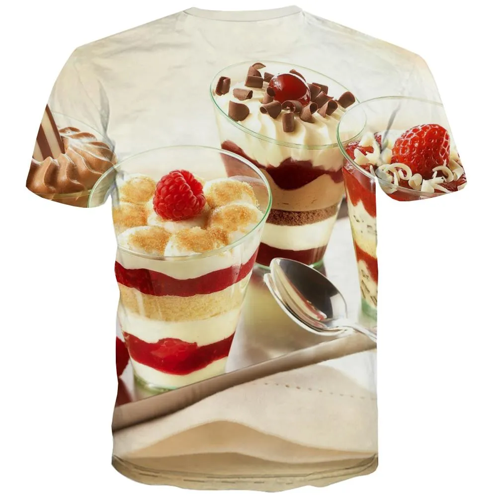 Sweet T-shirt Men Gourmet T shirts Funny Icecream Tshirts Casual Colourful T-shirts Graphic