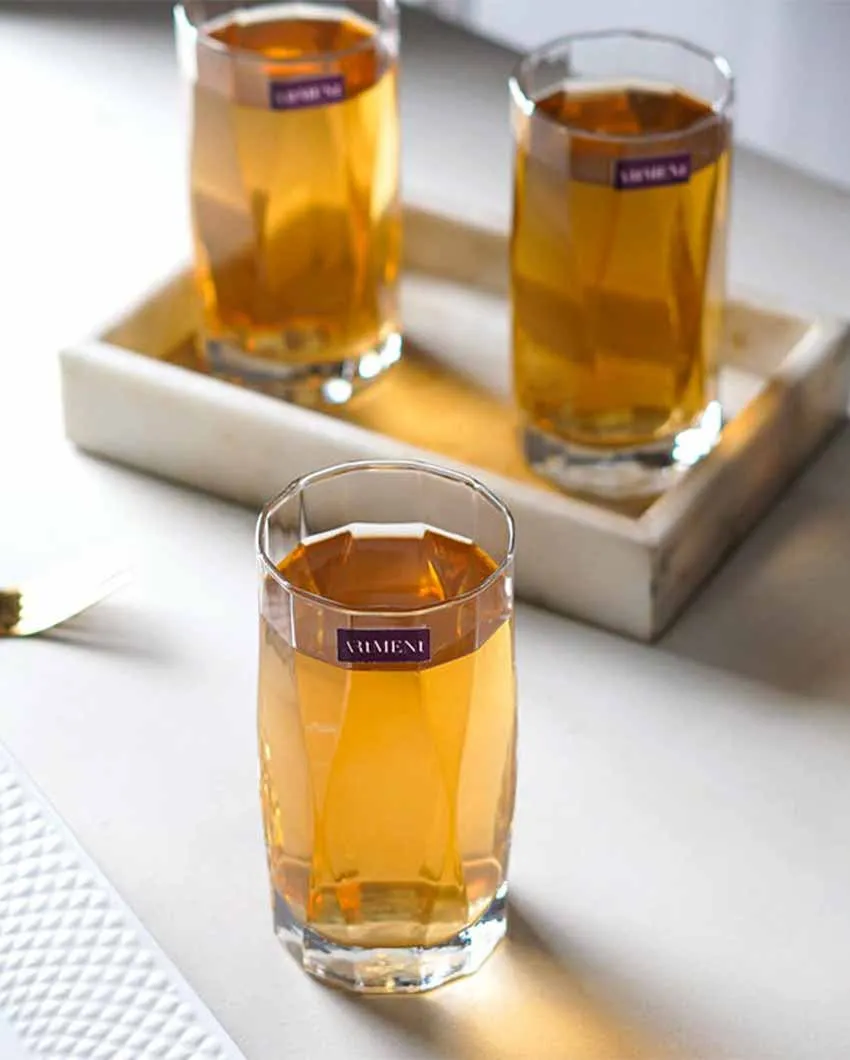 Tall White Amethyst Noir Glasses | Set of 4 | 400 ML