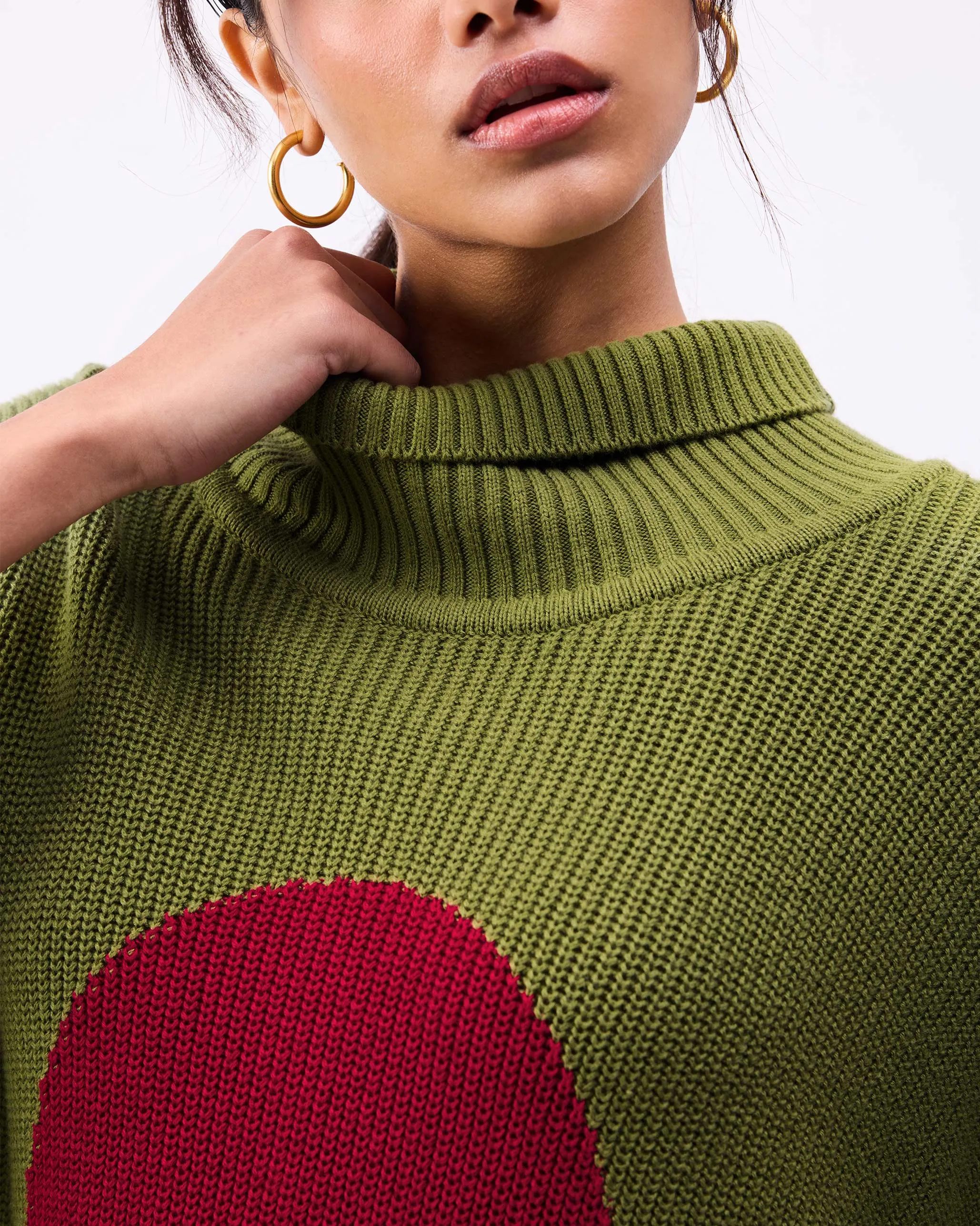 Turtle Neck Top - Olive