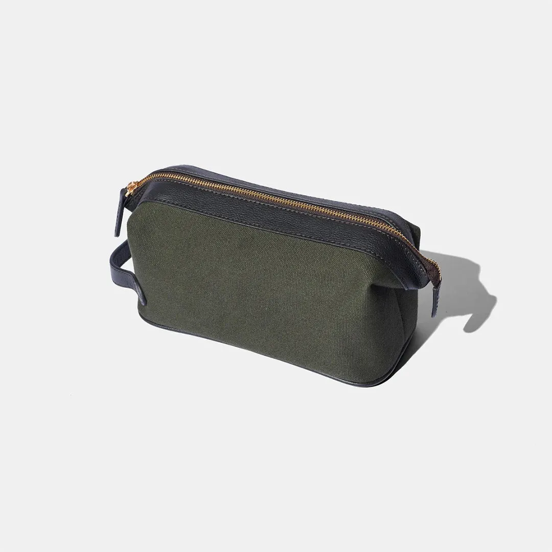 Wash Bag - Green Canvas by Baron