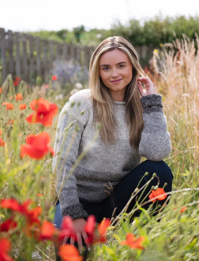 Womens Chunky cuffed jumper - Natural stripe